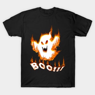 boo ghost in fire T-Shirt